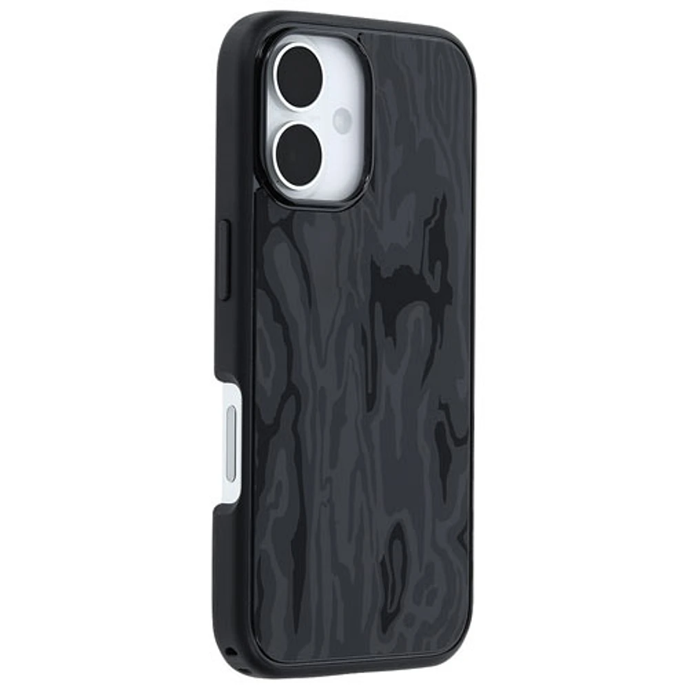 Étui rigide ajusté Symmetry d'OtterBox avec MagSafe pour iPhone 16 - Noir Spruce Bark