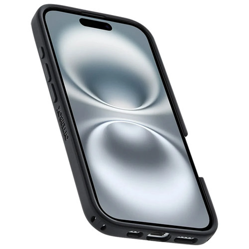 Étui rigide ajusté Symmetry d'OtterBox avec MagSafe pour iPhone 16 - Noir Spruce Bark