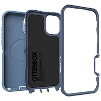 Étui rigide ajusté série Defender Pro d'OtterBox avec MagSafe pour iPhone 16 Plus - Bleu Baby Blue Jeans