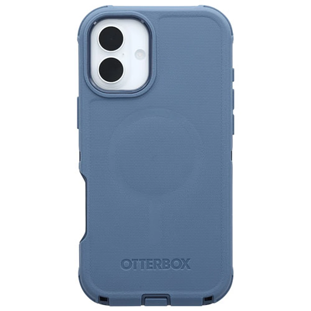 Étui rigide ajusté série Defender Pro d'OtterBox avec MagSafe pour iPhone 16 Plus - Bleu Baby Blue Jeans