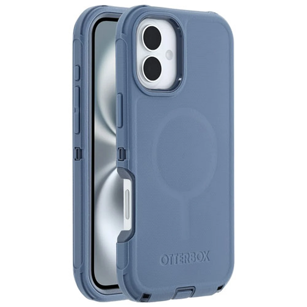 Étui rigide ajusté série Defender Pro d'OtterBox avec MagSafe pour iPhone 16 Plus - Bleu Baby Blue Jeans