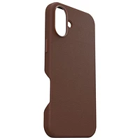 Étui rigide ajusté en cuir de cactus Symmetry d'OtterBox avec MagSafe pour iPhone 16 Plus - Brun Rich Adobe