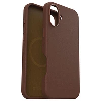 Étui rigide ajusté en cuir de cactus Symmetry d'OtterBox avec MagSafe pour iPhone 16 Plus - Brun Rich Adobe