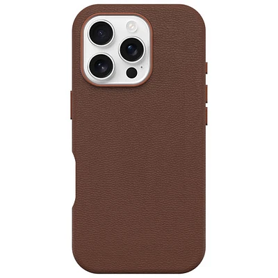 OtterBox Symmetry Cactus Leather Fitted Hard Shell Case with MagSafe for iPhone 16 Pro - Rich Adobe