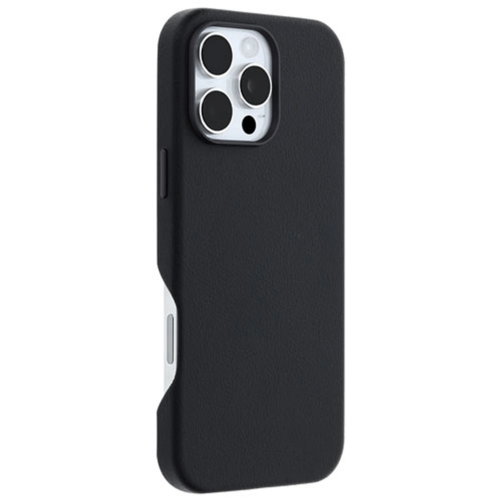 Étui rigide ajusté en cuir de cactus Symmetry d'OtterBox avec MagSafe pour iPhone 16 Pro Max - Noir cendré