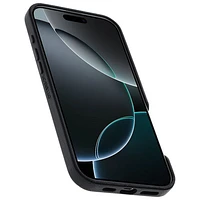 Étui rigide ajusté en cuir de cactus Symmetry d'OtterBox avec MagSafe pour iPhone 16 Pro Max - Noir cendré