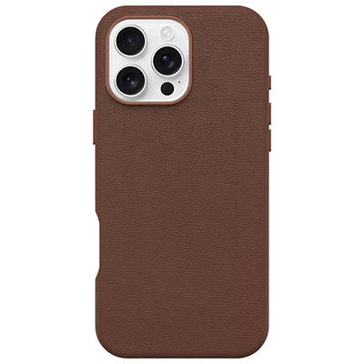 Étui rigide ajusté en cuir de cactus Symmetry d'OtterBox avec MagSafe pour iPhone 16 Pro Max - Adobe riche