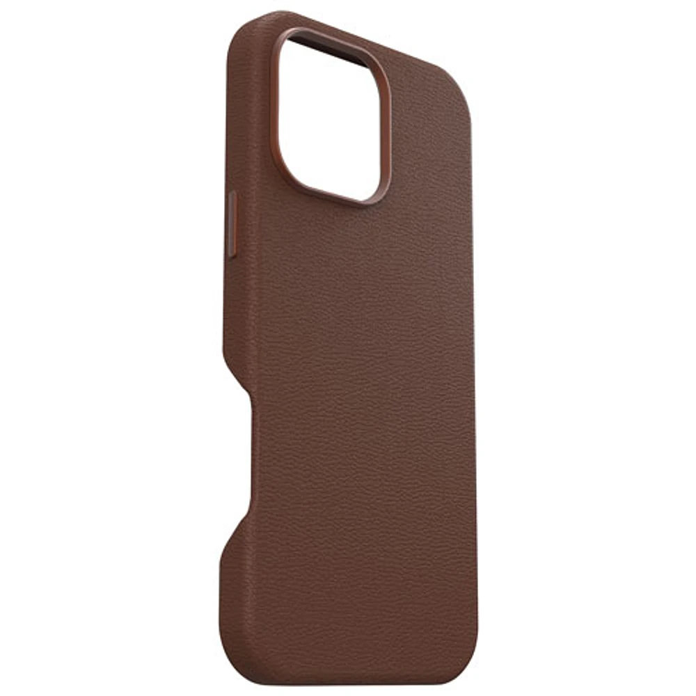 Étui rigide ajusté en cuir de cactus Symmetry d'OtterBox avec MagSafe pour iPhone 16 Pro Max - Adobe riche