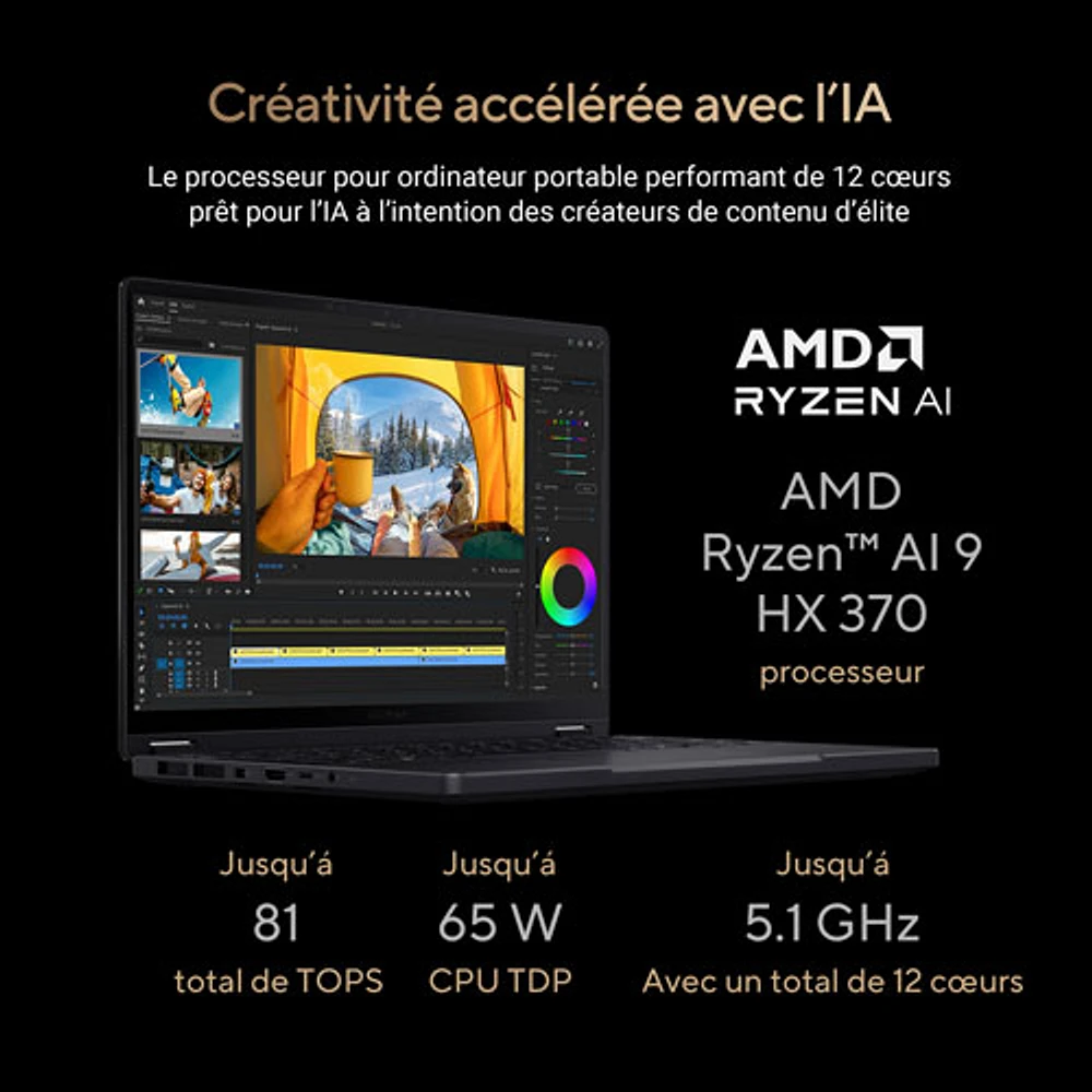 ASUS ProArt PX13 13.3" OLED Touchscreen 2-in-1 Laptop -Nano Black (AMD Ryzen AI 9 HX 370/1TB SSD/32GB RAM/GeForce RTX 4060)