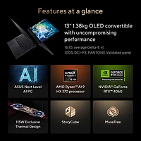 ASUS ProArt PX13 13.3" OLED Touchscreen 2-in-1 Laptop -Nano Black (AMD Ryzen AI 9 HX 370/1TB SSD/32GB RAM/GeForce RTX 4060)