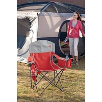 Coleman Oversized Quad Folding Outdoor Chair with Cooler - Red