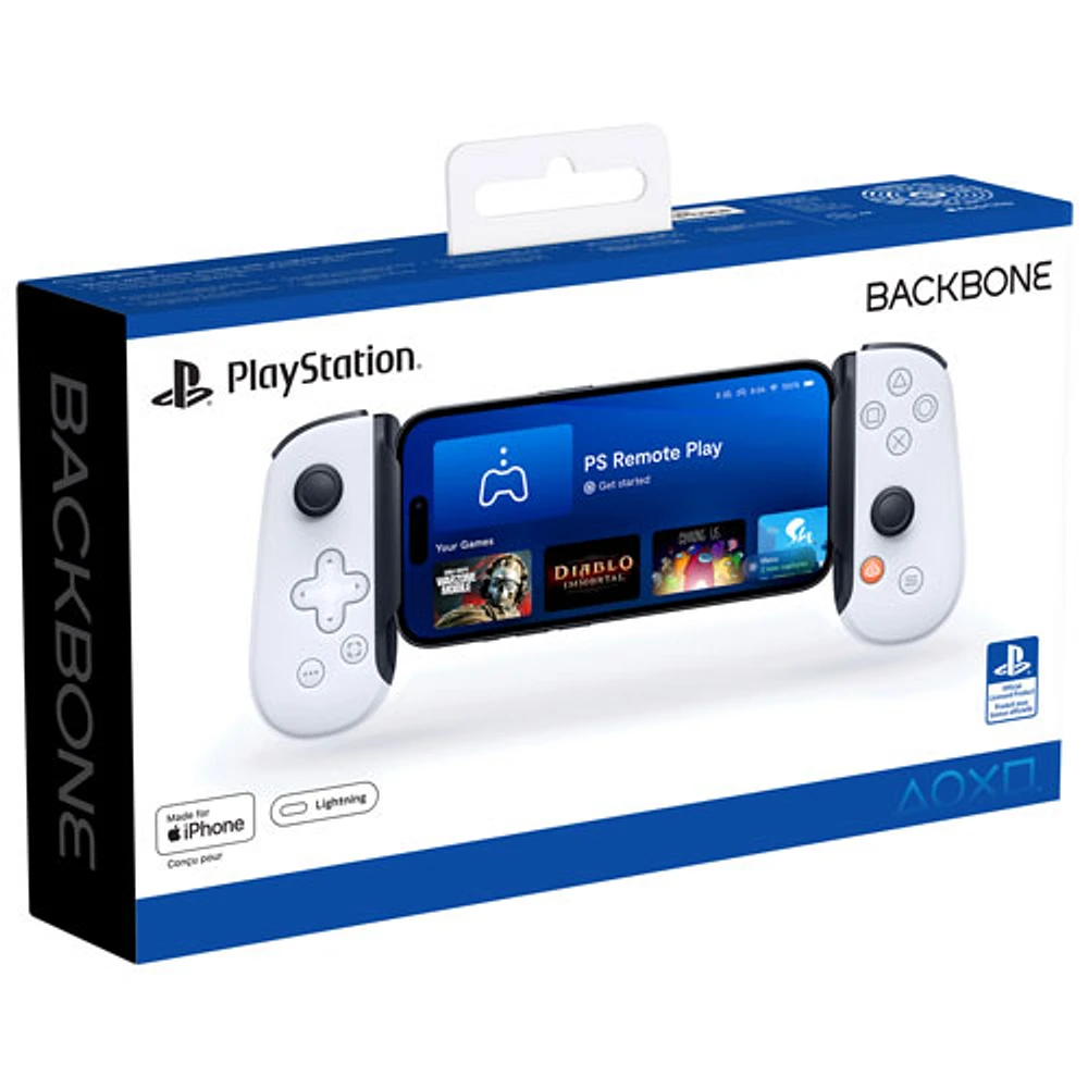 Manette de jeu Backbone One édition PlayStation pour iPhone avec Lightning (2e génération) - Blanc