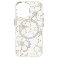 Case-Mate Floral Gems Fitted Hard Shell Case with MagSafe for iPhone 16 - Gold