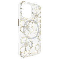 Case-Mate Floral Gems Fitted Hard Shell Case with MagSafe for iPhone 16 - Gold