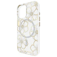 Case-Mate Floral Gems Fitted Hard Shell Case with MagSafe for iPhone 16 - Gold