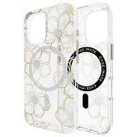 Case-Mate Floral Gems Fitted Hard Shell Case with MagSafe for iPhone 16 - Gold