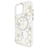 Case-Mate Floral Gems Fitted Hard Shell Case with MagSafe for iPhone 16 Pro Max - Gold