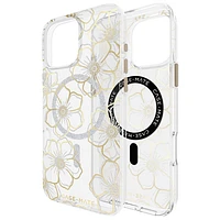 Case-Mate Floral Gems Fitted Hard Shell Case with MagSafe for iPhone 16 Pro Max - Gold