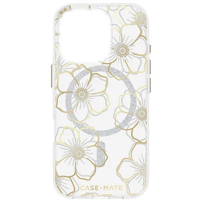 Case-Mate Floral Gems Fitted Hard Shell Case with MagSafe for iPhone 16 Pro - Gold