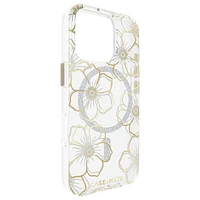 Case-Mate Floral Gems Fitted Hard Shell Case with MagSafe for iPhone 16 Pro - Gold