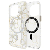 Case-Mate Floral Gems Fitted Hard Shell Case with MagSafe for iPhone 16 Pro - Gold