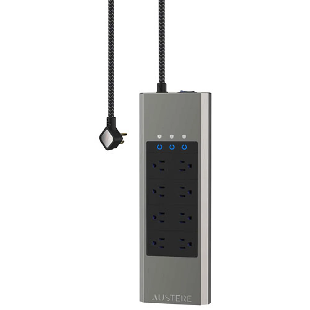 Austere VII 8-Outlet with Omniport USB Surge Protector (7S-PS8-US1) - Grey