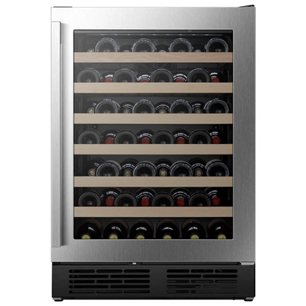 Cellier autonome/encastrable pour 54 bouteilles de Hisense avec Wi-Fi - Acier inoxydable
