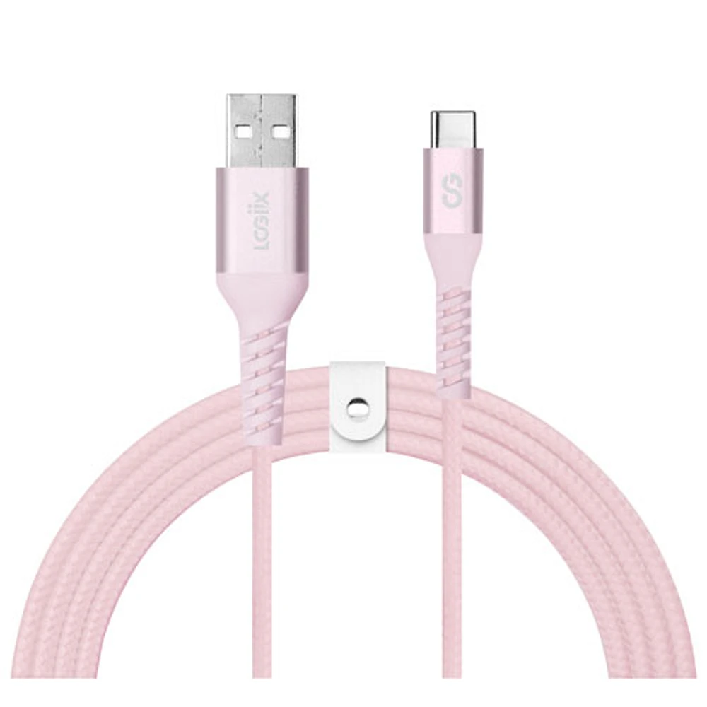 Câble tissé USB à USB-C de 1,2 m (3,9 pi) Vibrance de LOGiiX (LGX-13828) - Fard