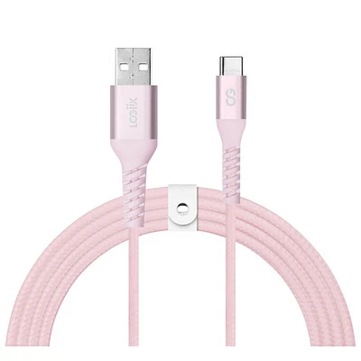Câble tissé USB à USB-C de 1,2 m (3,9 pi) Vibrance de LOGiiX (LGX-13828) - Fard