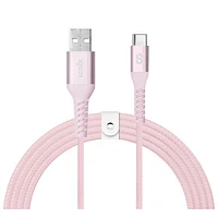 Câble tissé USB à USB-C de 1,2 m (3,9 pi) Vibrance de LOGiiX (LGX-13828) - Fard