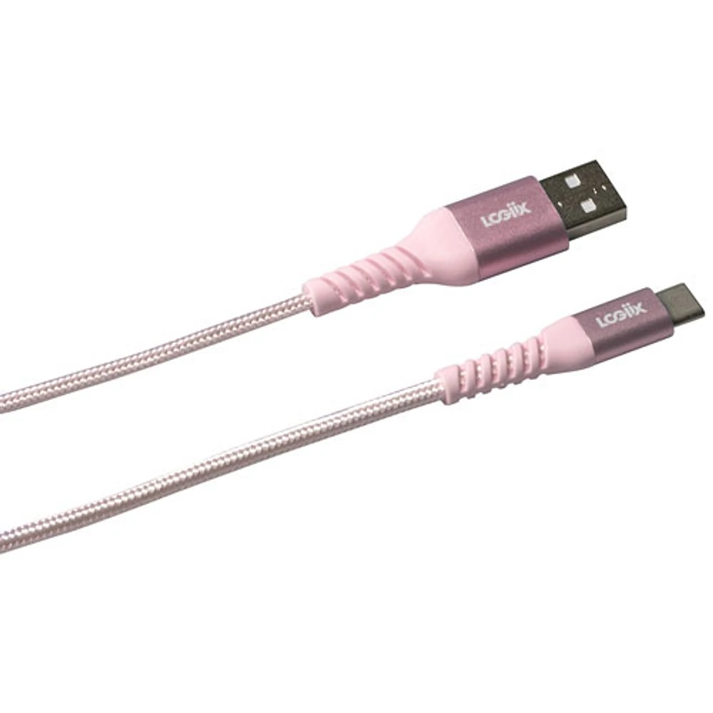 Câble tissé USB à USB-C de 1,2 m (3,9 pi) Vibrance de LOGiiX (LGX-13828) - Fard