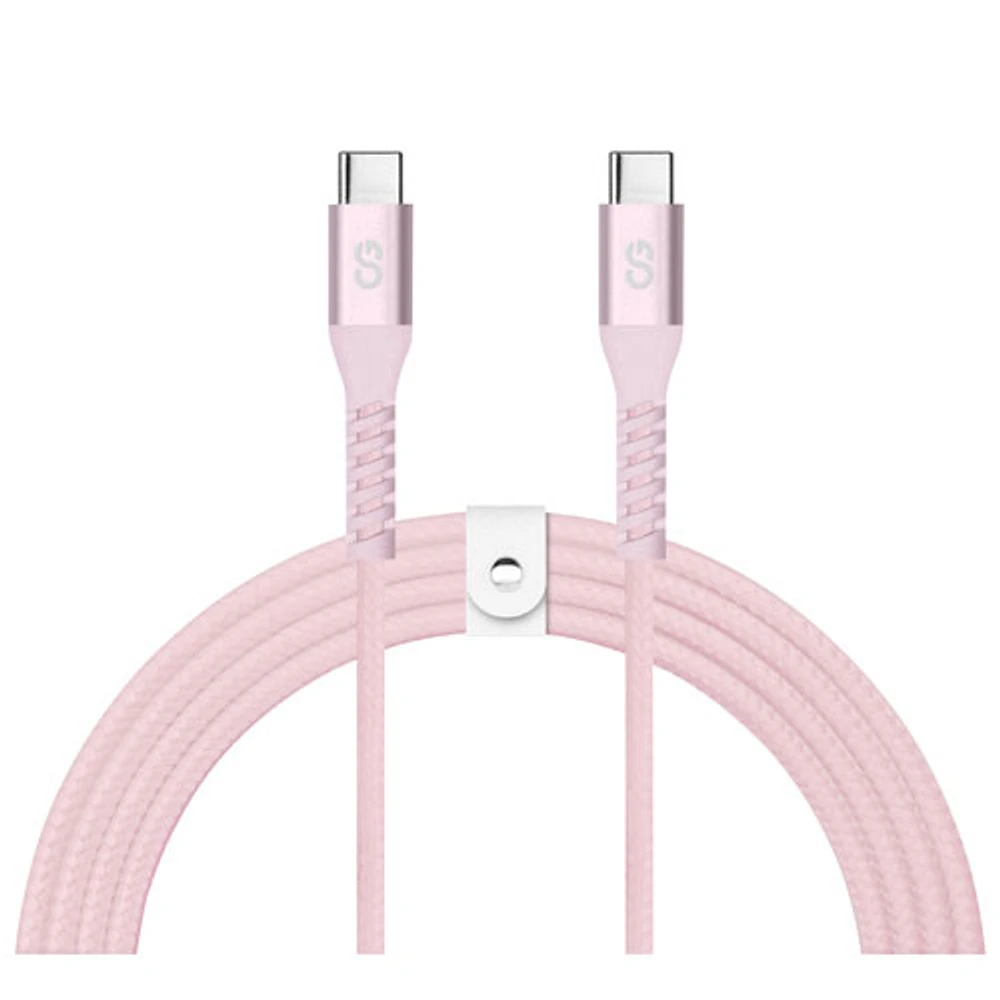 LOGiiX Vibrance 1.2m (3.9 ft.) Braided USB-C to USB-C Cable (LGX-13830) - Blush