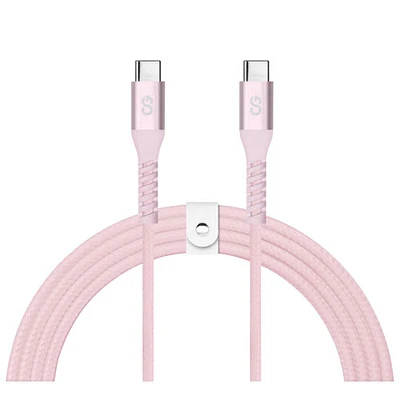 LOGiiX Vibrance 1.2m (3.9 ft.) Braided USB-C to USB-C Cable (LGX-13830) - Blush