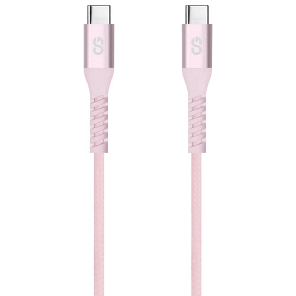 LOGiiX Vibrance 1.2m (3.9 ft.) Braided USB-C to USB-C Cable (LGX-13830) - Blush