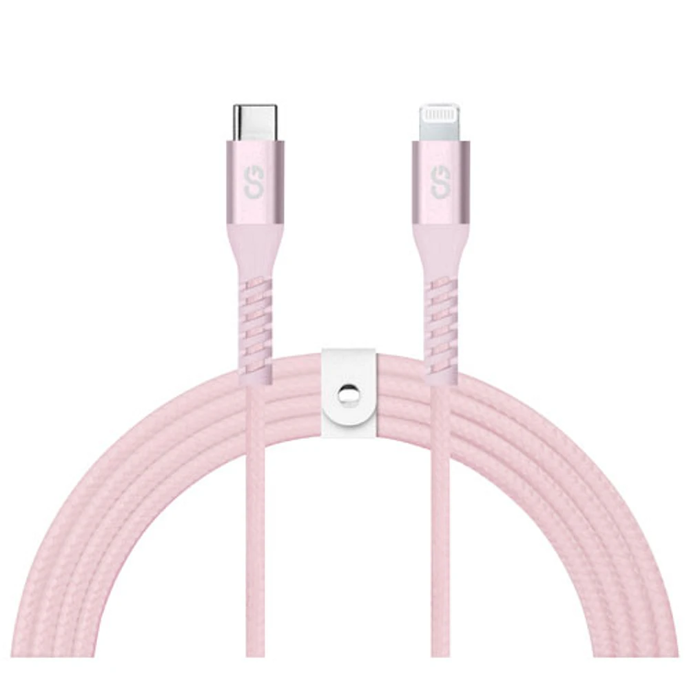LOGiiX Vibrance 1.2m (3.9 ft.) Braided USB-C to Lightning Cable (LGX-13831) - Blush