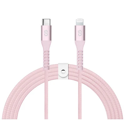 LOGiiX Vibrance 1.2m (3.9 ft.) Braided USB-C to Lightning Cable (LGX-13831) - Blush