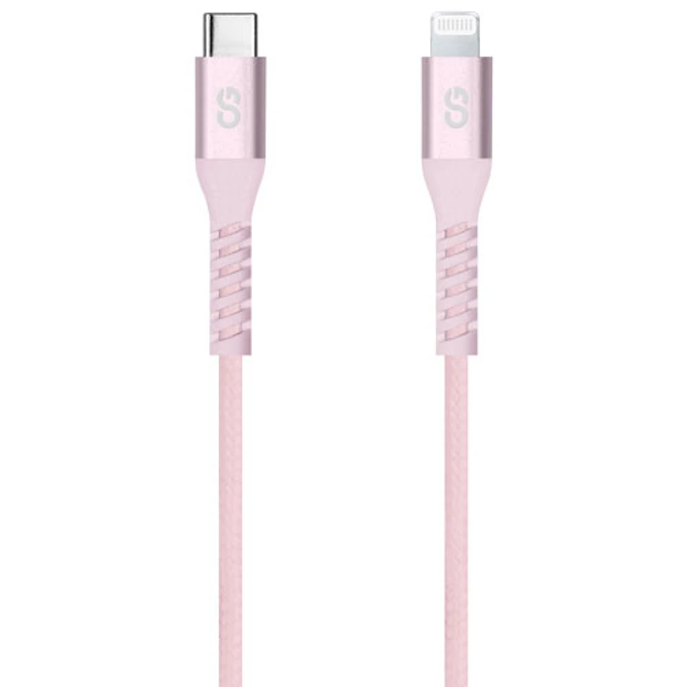 LOGiiX Vibrance 1.2m (3.9 ft.) Braided USB-C to Lightning Cable (LGX-13831) - Blush