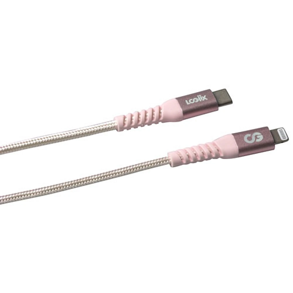 LOGiiX Vibrance 1.2m (3.9 ft.) Braided USB-C to Lightning Cable (LGX-13831) - Blush