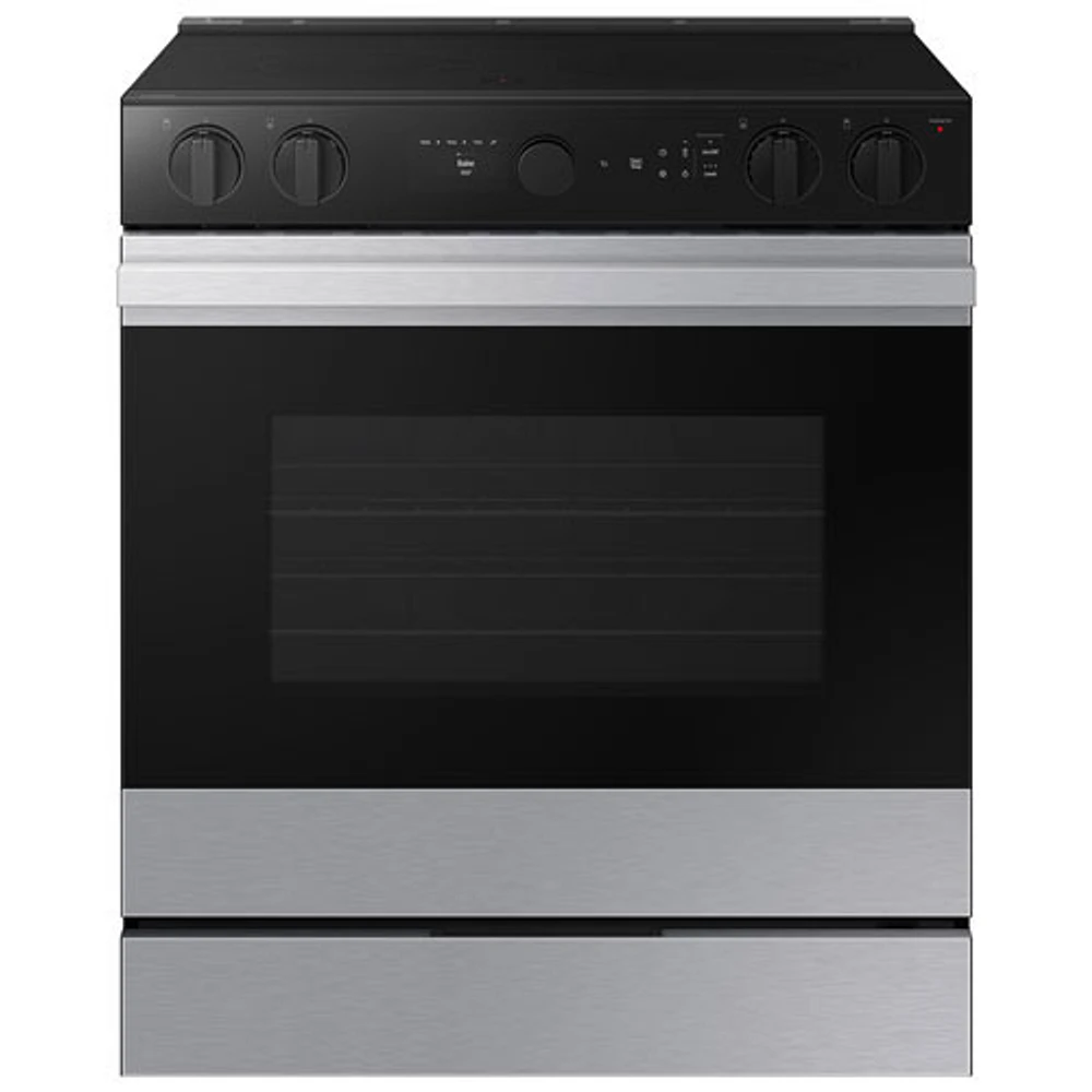 Open Box - Samsung BESPOKE 30" 6.3 Cu. Ft. 5-Element Slide-In Electric Range (NSE6DG8500SRAC)- Scratch & Dent