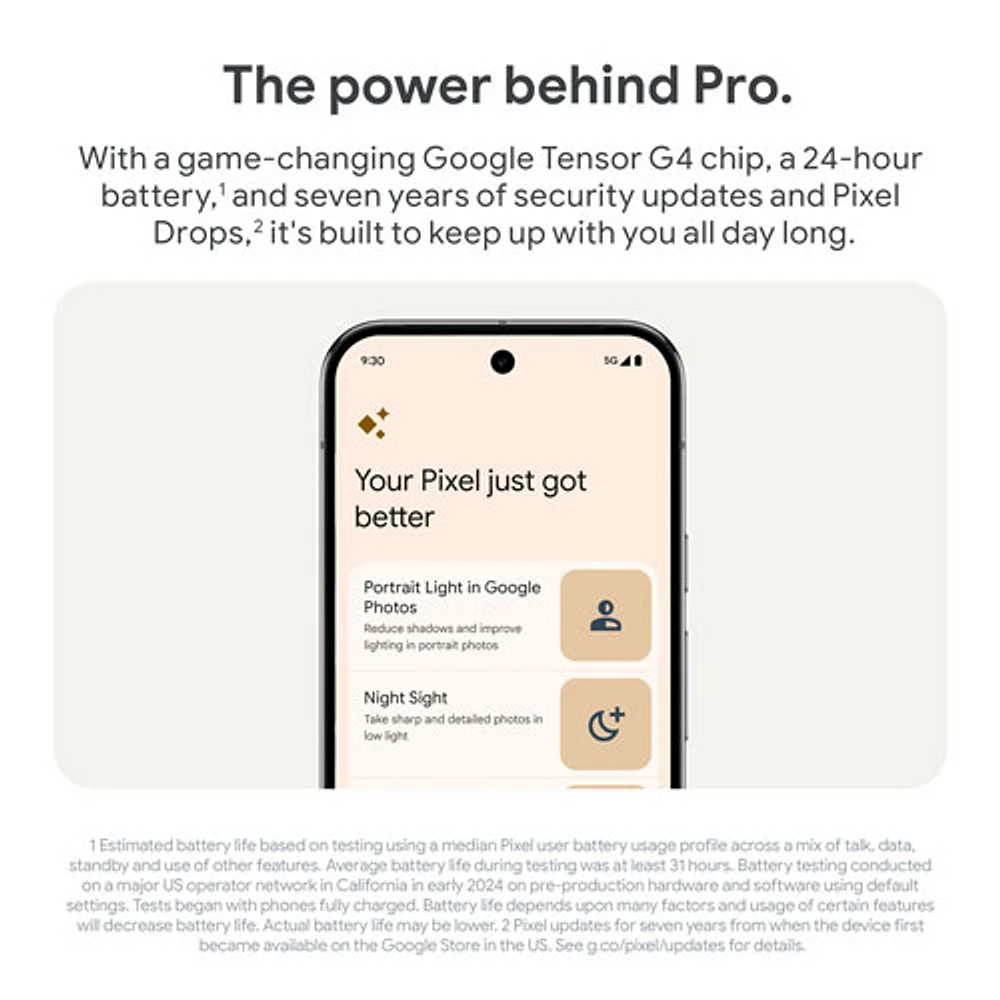 Pixel 9 Pro XL de 256 Go de Google avec Fido - Porcelaine - Financement mensuel