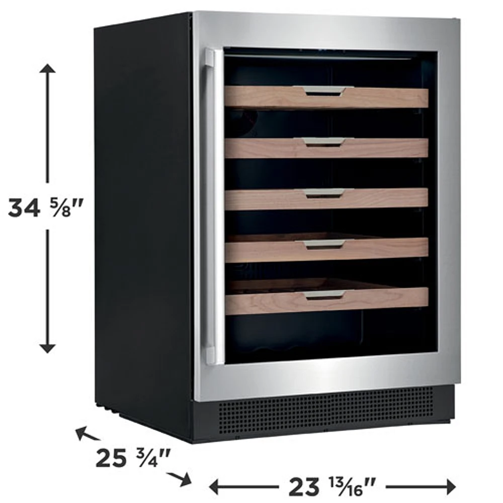 Refroidisseur à vin de dessous de comptoir 24 po d'Electrolux avec capacité de 41 bouteilles (EI24WC15VS) - Acier inoxydable