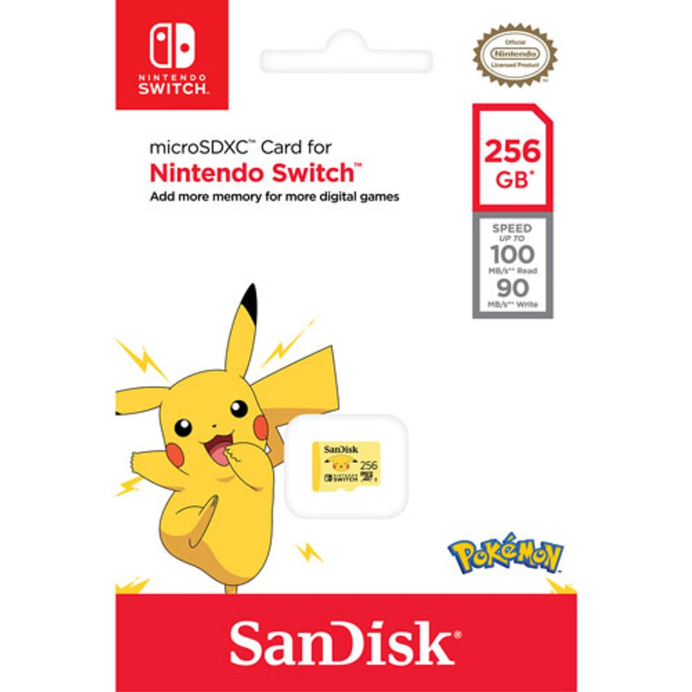 Sandisk Pokémon 256GB 100MB/s microSD Memory Card for Nintendo Switch