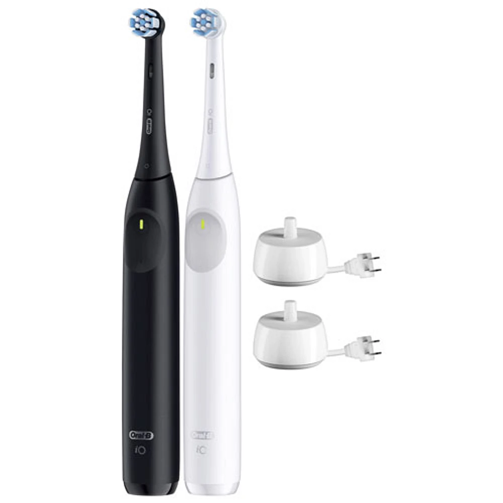 Oral-B iO Series 2 Rechargeable Electric Toothbrush Twinpack - Black/White