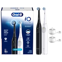 Oral-B iO Series 2 Rechargeable Electric Toothbrush Twinpack - Black/White