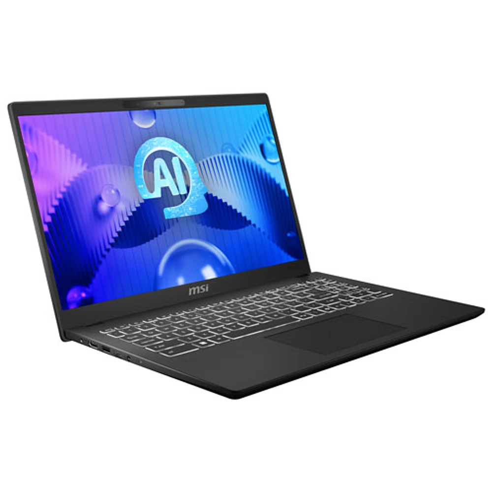 Portable d'entreprise de 15,6 po Modern 15 H de MSI - Noir classique (Core Ultra 5 - 125H d'Intel/RAM 16 Go/SSD 512 Go/Windows 11)