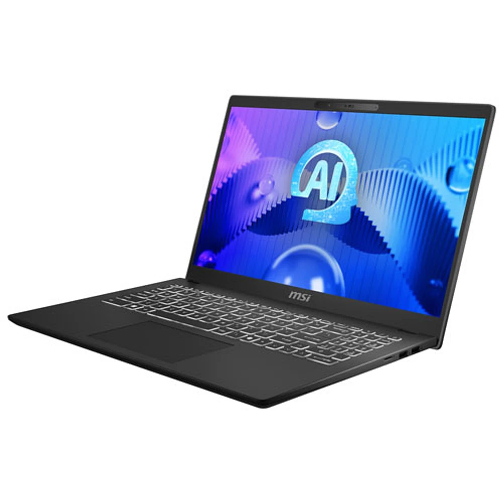 Portable d'entreprise de 15,6 po Modern 15 H de MSI - Noir classique (Core Ultra 5 - 125H d'Intel/RAM 16 Go/SSD 512 Go/Windows 11)