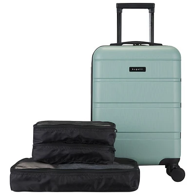 Bugatti Barcelona 21.65" Hard Side Carry-On Luggage with 3-Piece Packing Cube Set