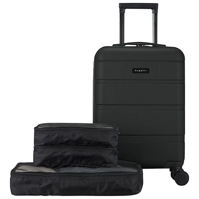 Bugatti Barcelona 21.65" Hard Side Carry-On Luggage with 3-Piece Packing Cube Set