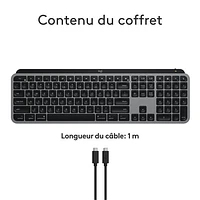 Clavier pleine grandeur Bluetooth MX Keys S de Logitech pour iPad/Mac - Gris cosmique - Anglais