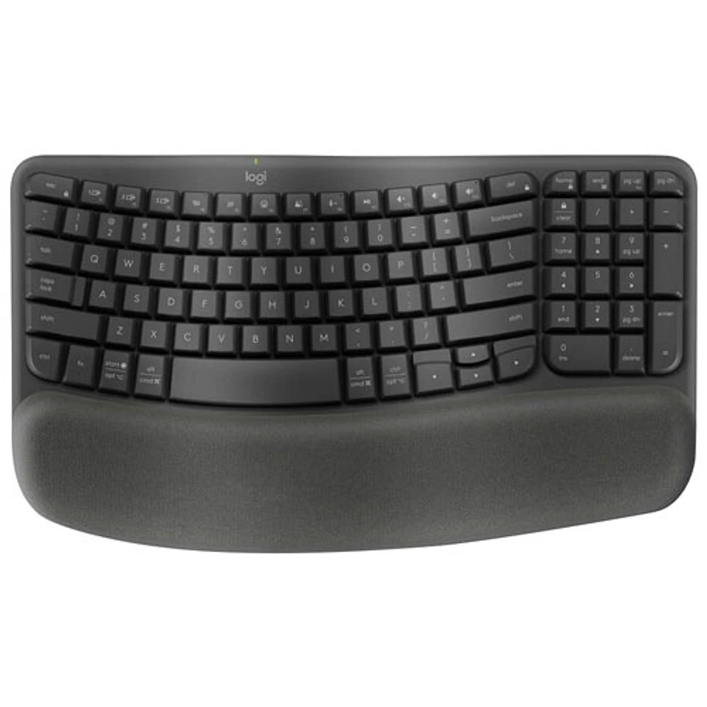 Logitech ERGO Wave Keys Bluetooth Full Size Keyboard - Graphite - English